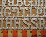 24 Embossed Silver Paper alphabet